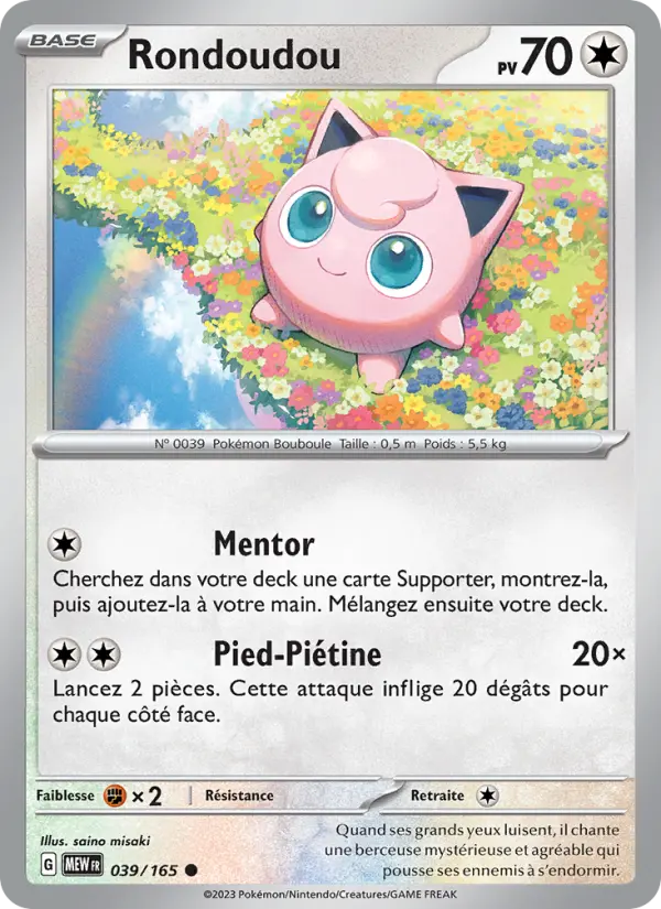 Rondoudou – carte Pokémon TCG Commune n°039