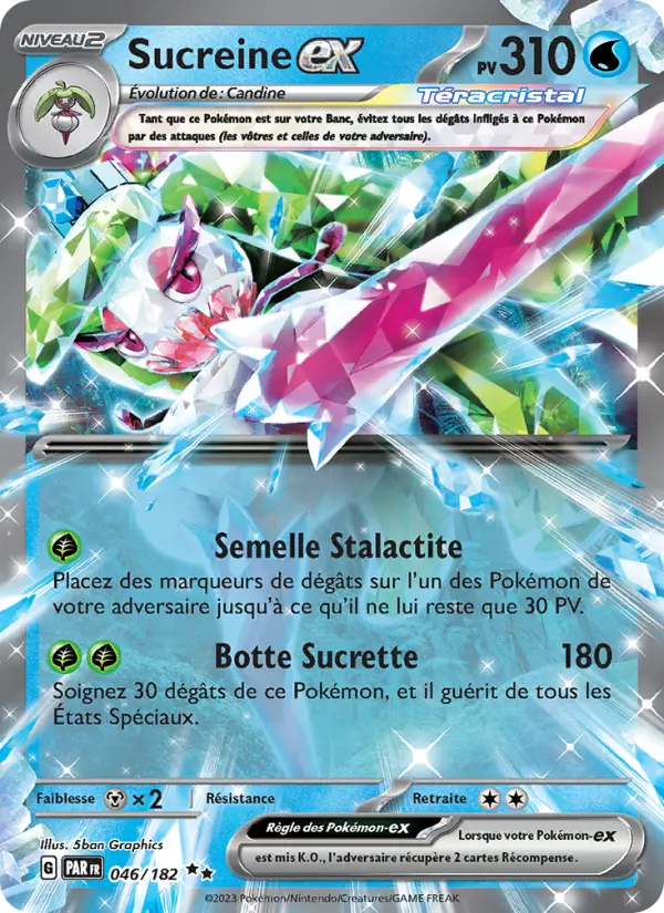 Sucreine-ex – carte Pokémon TCG Double rare n°046