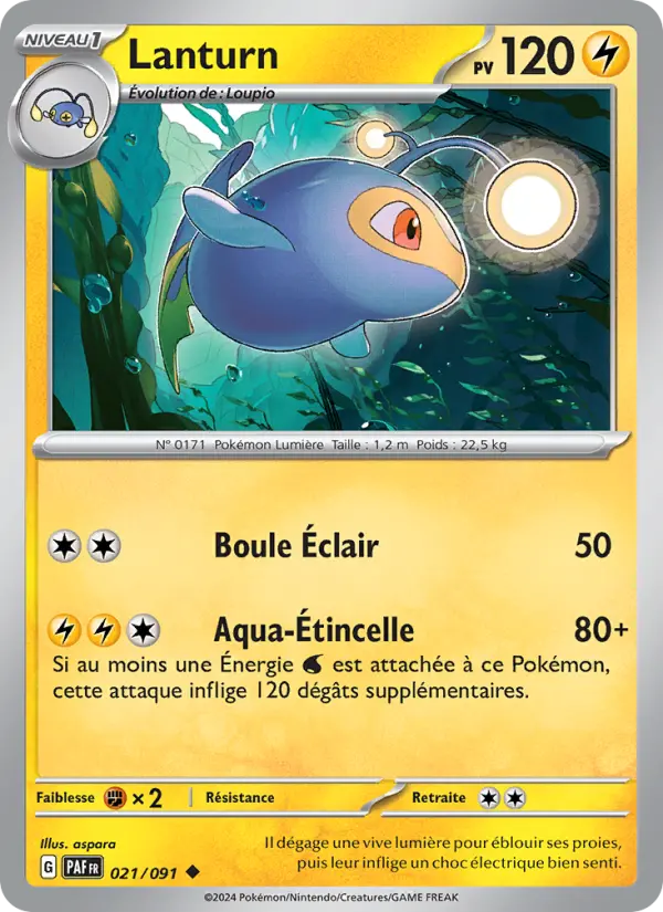 Lanturn – carte Pokémon TCG Peu Commune n°021