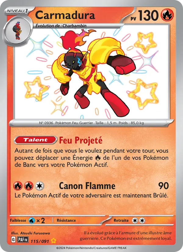 Carmadura – carte Pokémon TCG Shiny rare n°115