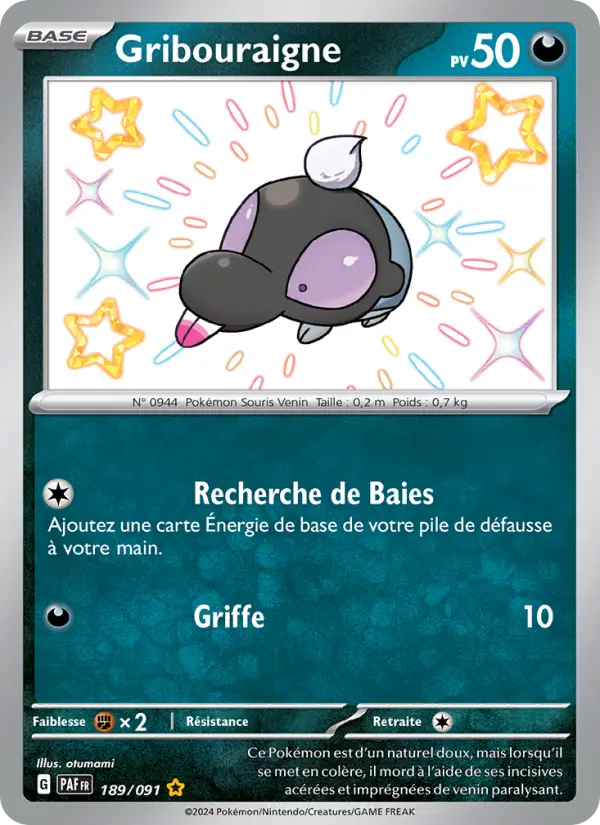 Gribouraigne – carte Pokémon TCG Shiny rare n°189