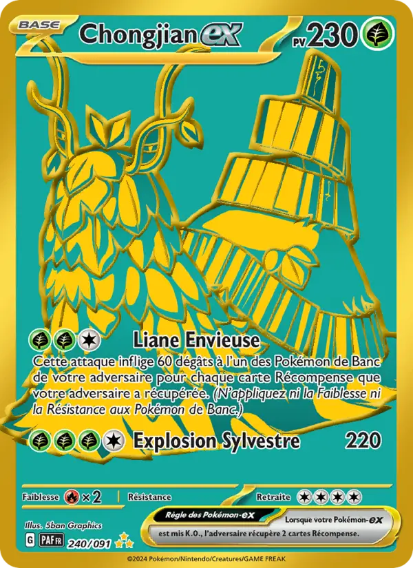 Chongjian-ex – carte Pokémon TCG Hyper rare n°240