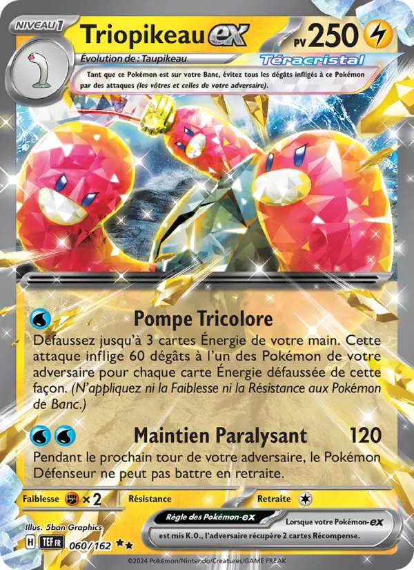 Triopikeau-ex – carte Pokémon TCG Double rare n°060