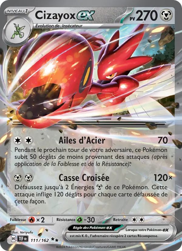 Cizayox-ex – carte Pokémon TCG Double rare n°111