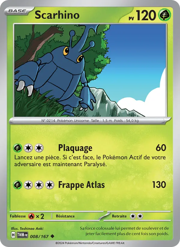 Scarhino – carte Pokémon TCG Peu Commune n°008