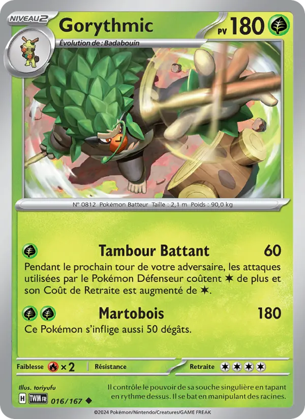 Gorythmic – carte Pokémon TCG Peu Commune n°016