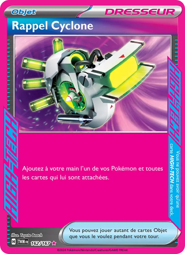 Rappel Cyclone – carte Pokémon TCG HIGH-TECG rare n°162