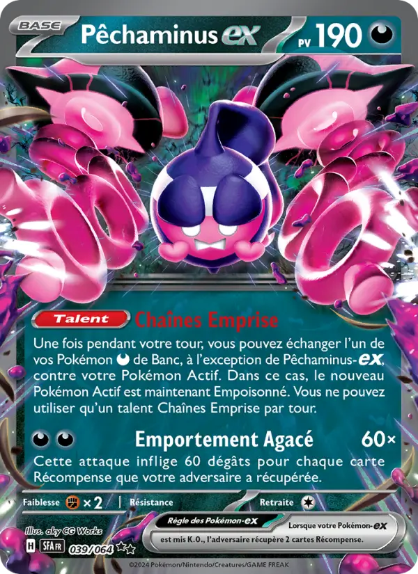 Pêchaminus-ex – carte Pokémon TCG Double rare n°039