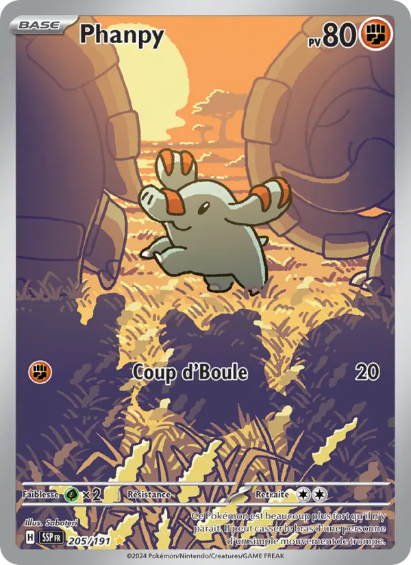 Phanpy – carte Pokémon TCG Illustration rare n°205