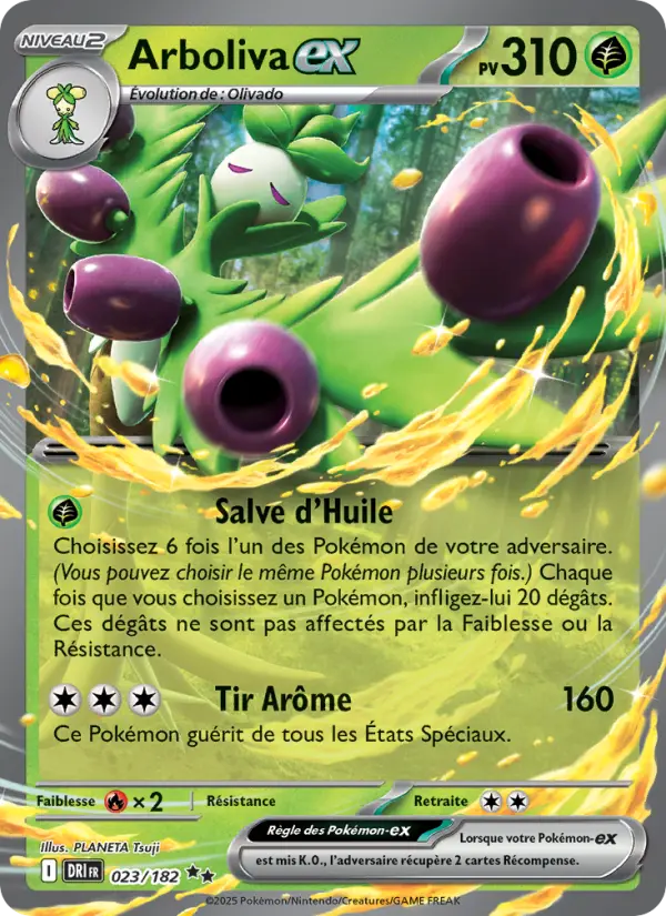 Arboliva-ex – carte Pokémon TCG Double rare n°023