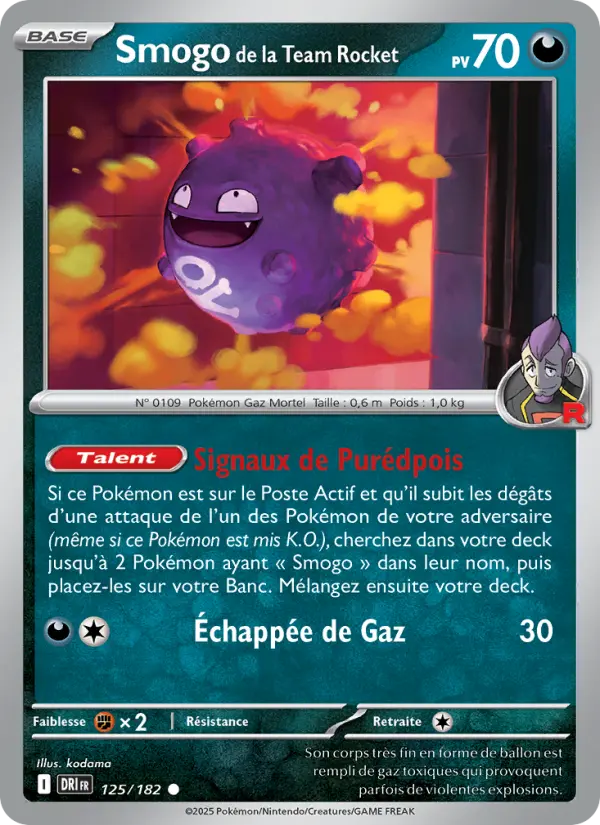 Smogo de la Team Rocket – carte Pokémon TCG Commune n°125