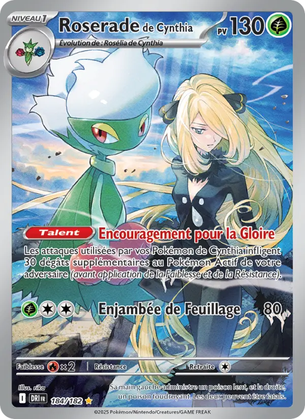 Roserade de Cynthia – carte Pokémon TCG Illustration rare n°184