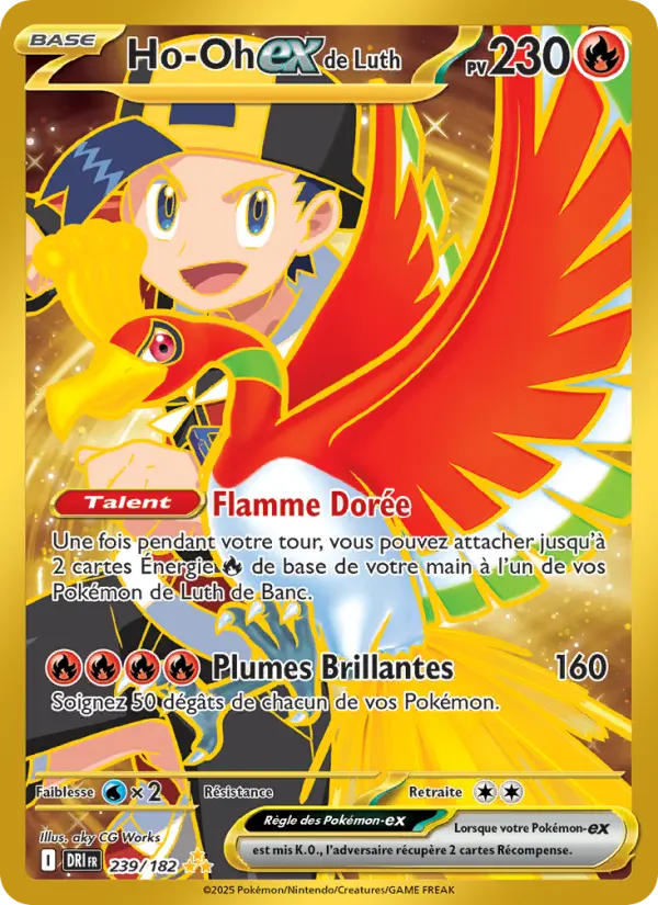 Ho-Oh-ex de Luth – carte Pokémon TCG Hyper rare n°239