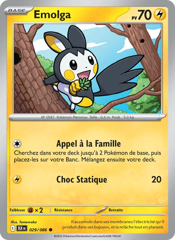 Emolga – carte Pokémon TCG Commune n°029