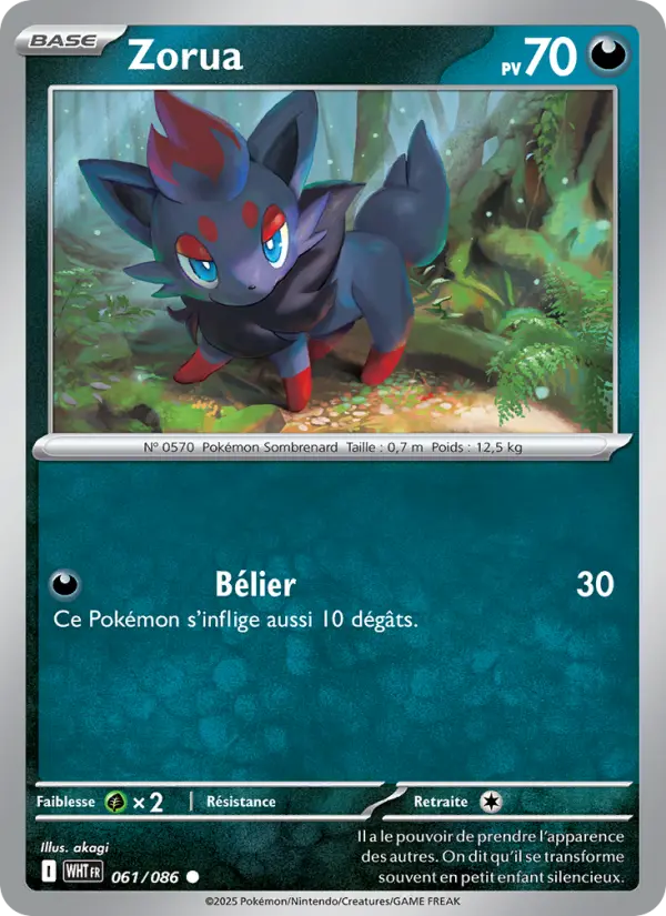 Zorua – carte Pokémon TCG Commune n°061