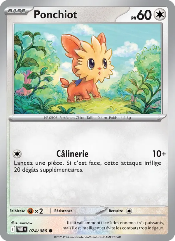 Ponchiot – carte Pokémon TCG Commune n°074