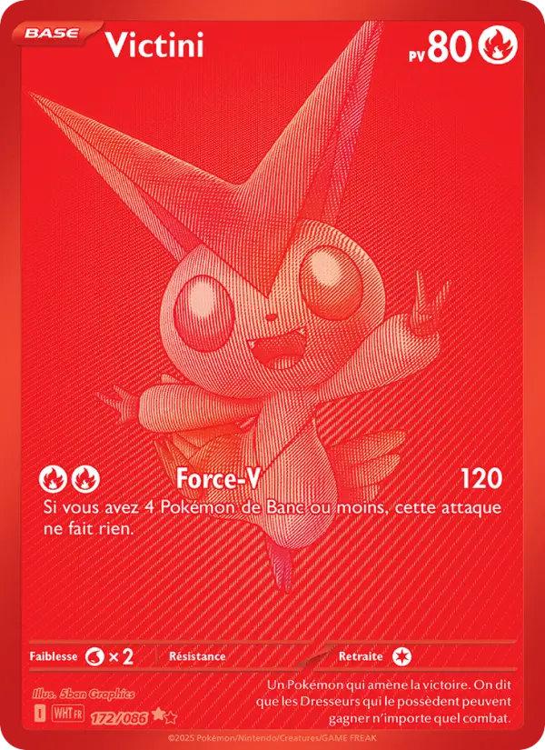 Victini – carte Pokémon TCG Rare Noir Blanc n°172