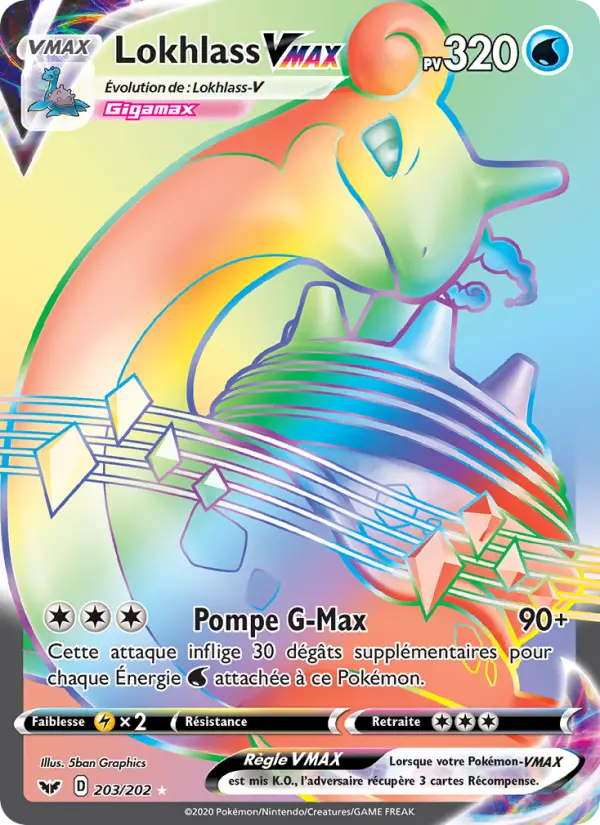Lokhlass VMAX – carte Pokémon TCG Magnifique rare n°203