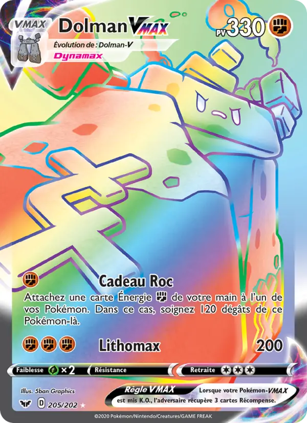 Dolman VMAX – carte Pokémon TCG Magnifique rare n°205