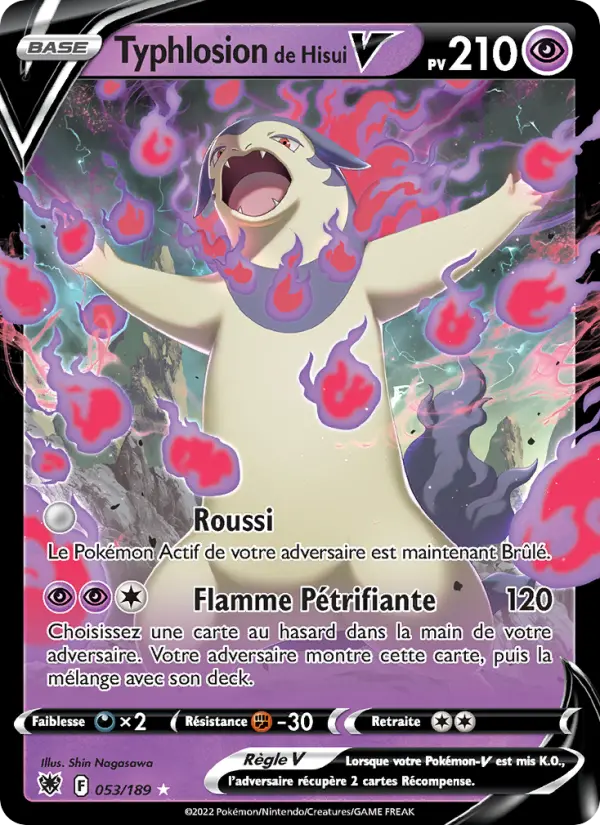 Typhlosion de Hisui V – carte Pokémon TCG Holo Rare V n°053