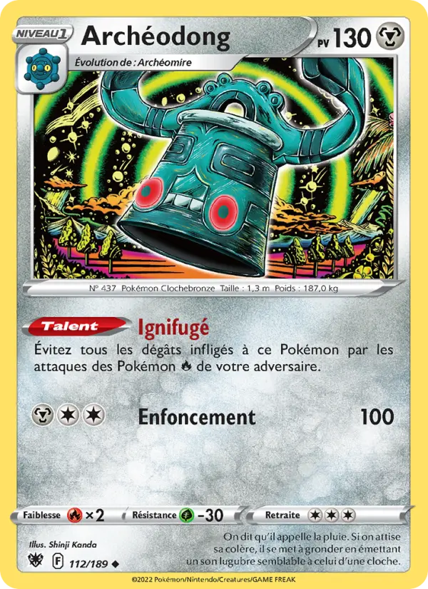 Archéodong – carte Pokémon TCG Peu Commune n°112