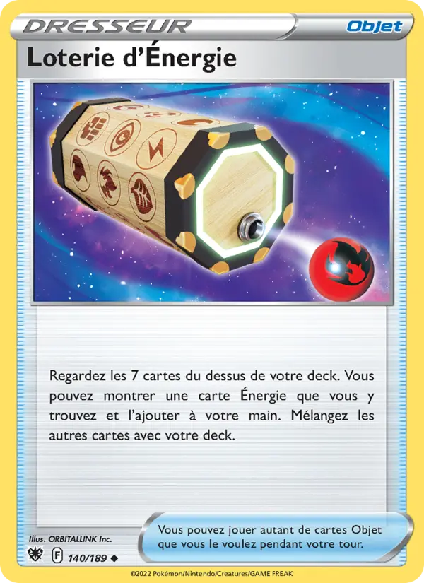 Loterie d'Énergie – carte Pokémon TCG Peu Commune n°140