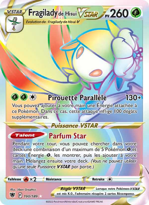 Fragilady de Hisui VSTAR – carte Pokémon TCG Magnifique rare n°190
