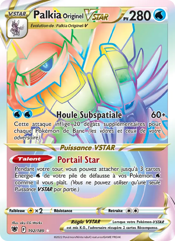 Palkia Originel VSTAR – carte Pokémon TCG Magnifique rare n°192