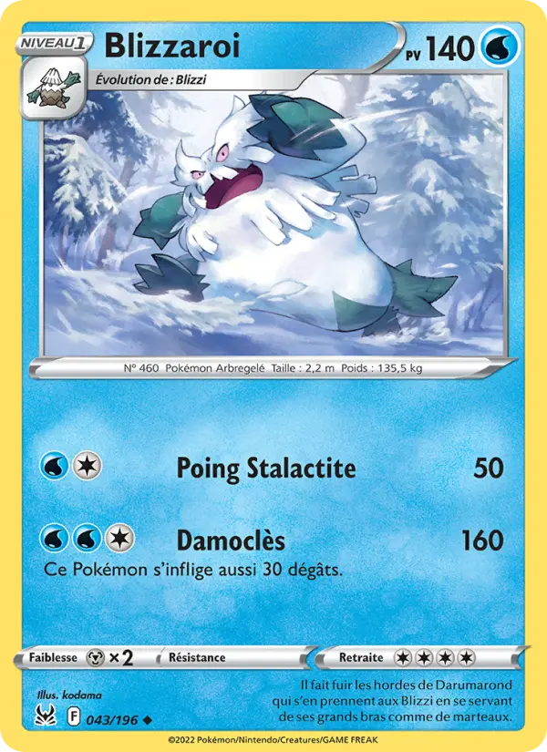 Blizzaroi – carte Pokémon TCG Peu Commune n°043