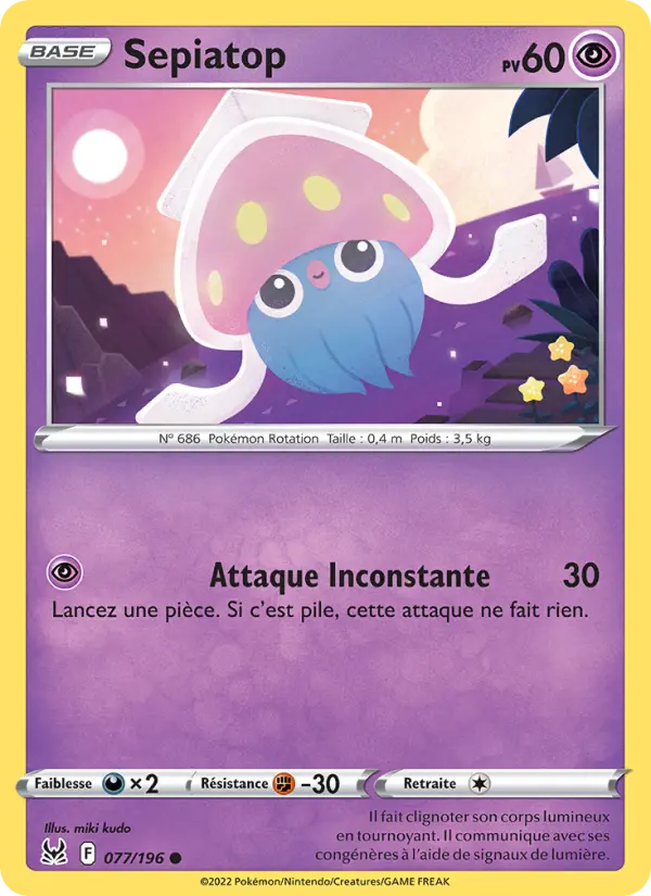 Sepiatop – carte Pokémon TCG Commune n°077