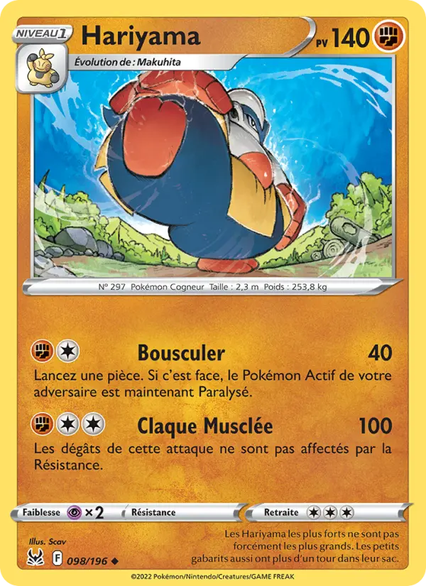 Hariyama – carte Pokémon TCG Peu Commune n°098