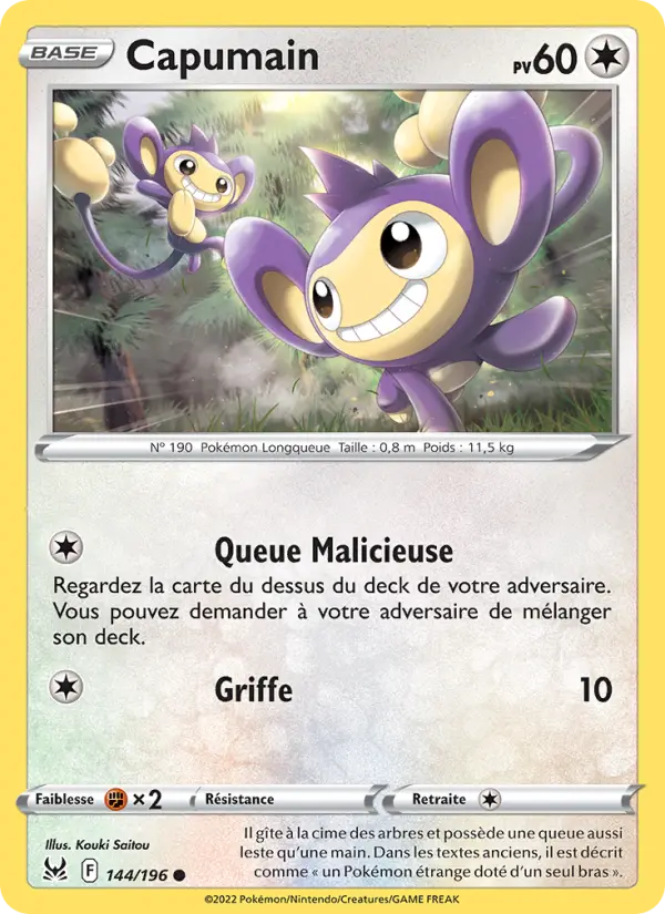 Capumain – carte Pokémon TCG Commune n°144