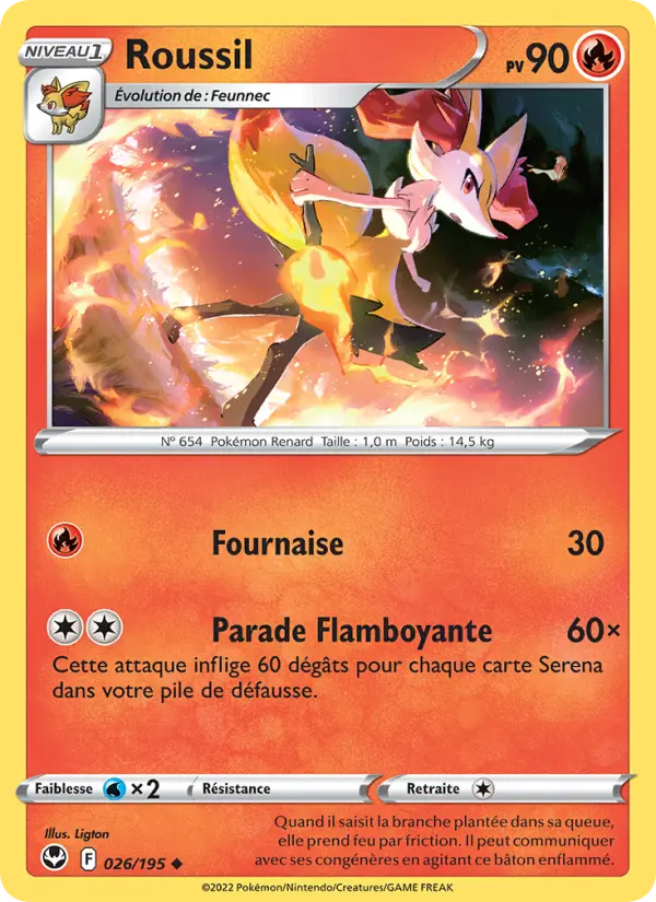 Roussil – carte Pokémon TCG Peu Commune n°026