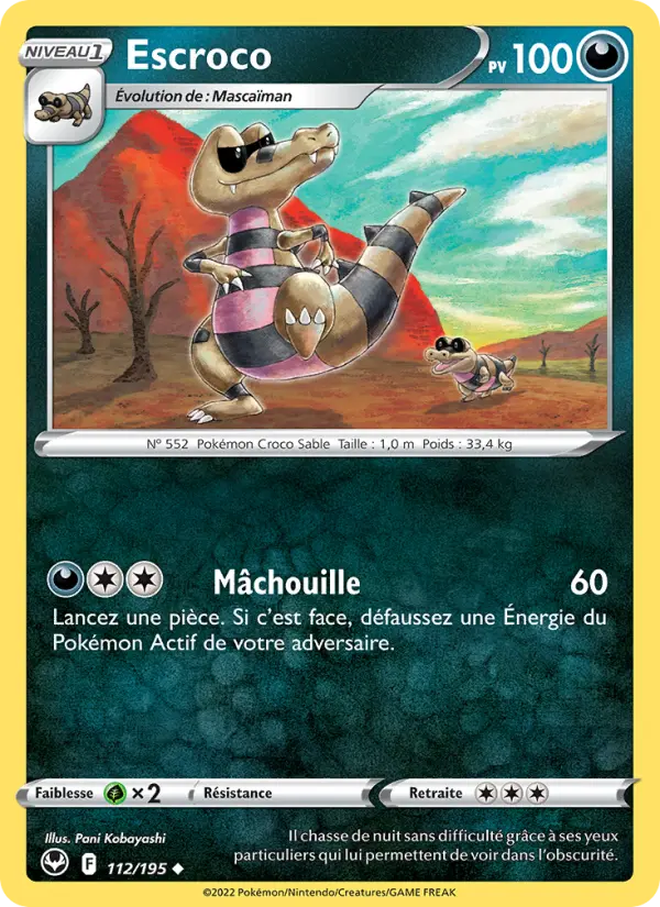 Escroco – carte Pokémon TCG Peu Commune n°112