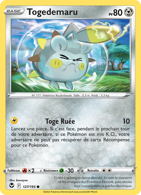Togedemaru – carte Pokémon TCG Commune n°127