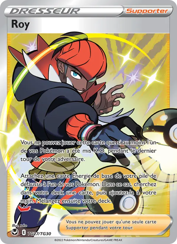 Roy – carte Pokémon TCG Dresseur Full Art n°TG27