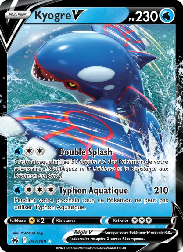 Kyogre V – carte Pokémon TCG Holo Rare V n°037
