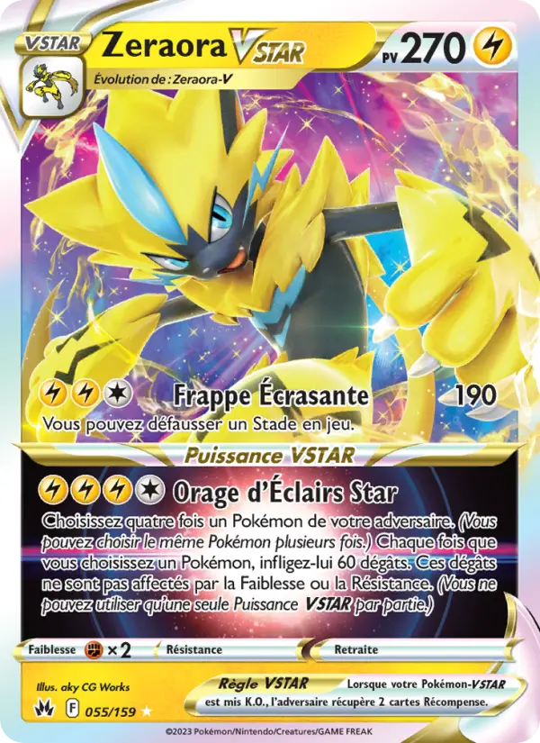 Zeraora VSTAR – carte Pokémon TCG Holo Rare VSTAR n°055