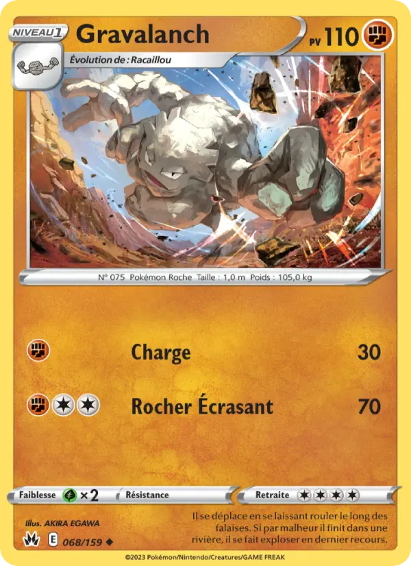 Gravalanch – carte Pokémon TCG Peu Commune n°068