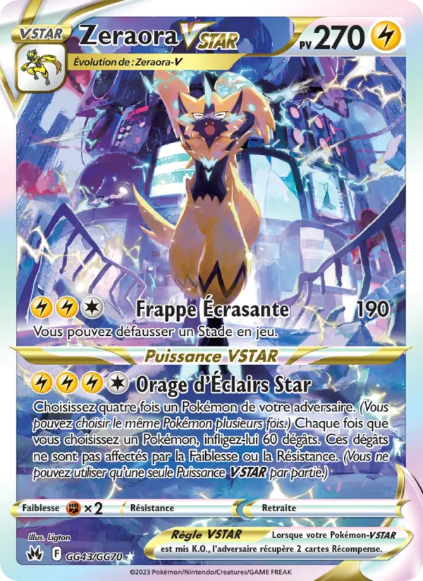 Zeraora VSTAR – carte Pokémon TCG Ultra Rare n°GG43