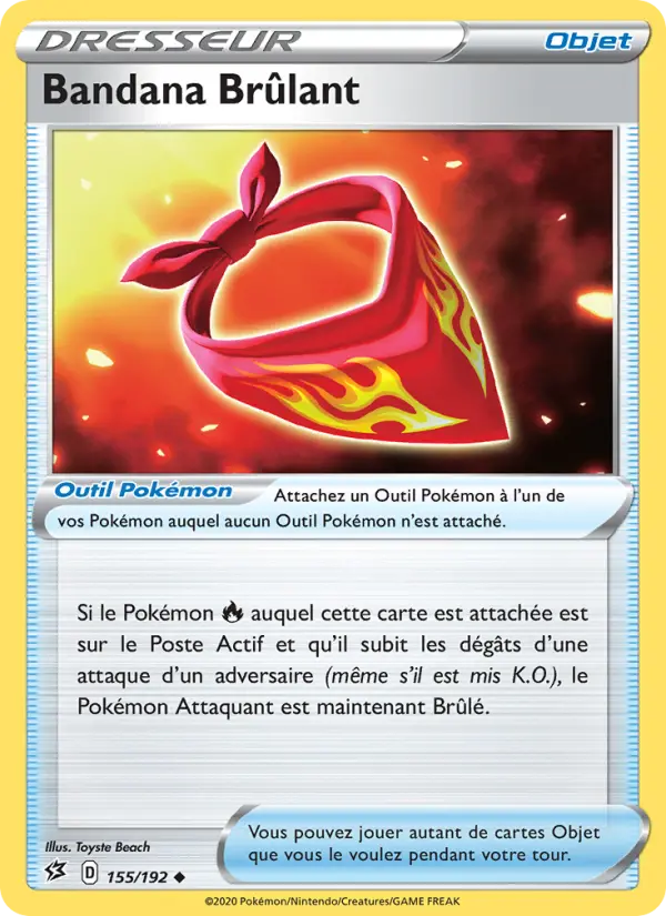 Bandana Brûlant – carte Pokémon TCG Peu Commune n°155