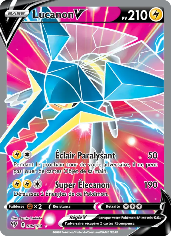 Lucanon V – carte Pokémon TCG Ultra Rare n°180