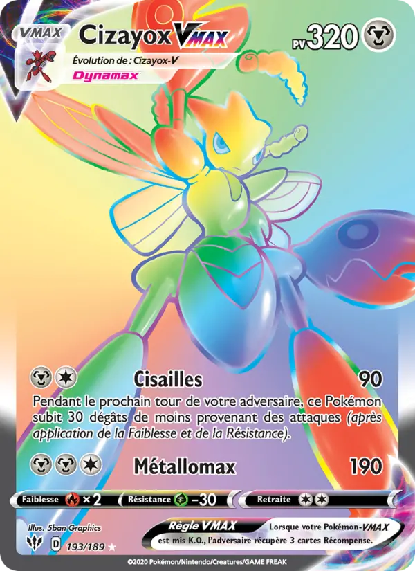 Cizayox VMAX – carte Pokémon TCG Magnifique rare n°193