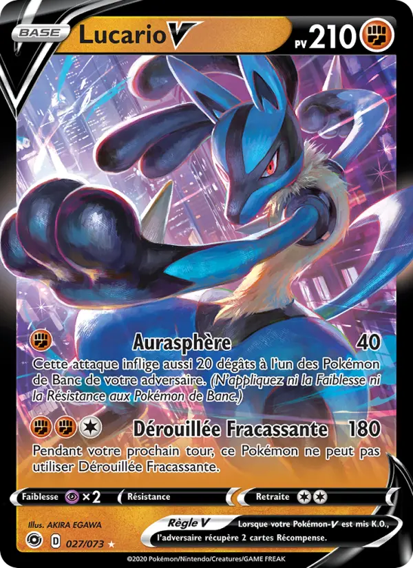 Lucario V – carte Pokémon TCG Holo Rare V n°27