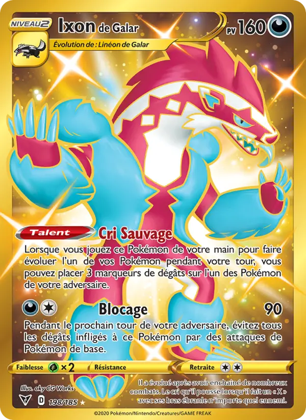 Ixon de Galar – carte Pokémon TCG Magnifique rare n°198