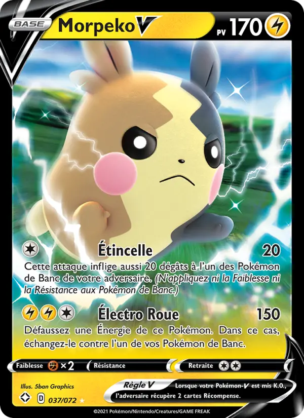 Morpeko V – carte Pokémon TCG Holo Rare V n°37