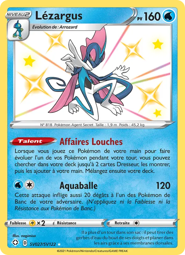 Lézargus – carte Pokémon TCG Shiny rare n°SV027