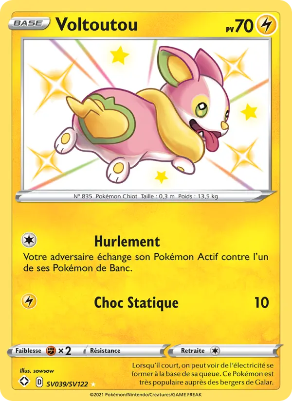Voltoutou – carte Pokémon TCG Shiny rare n°SV039