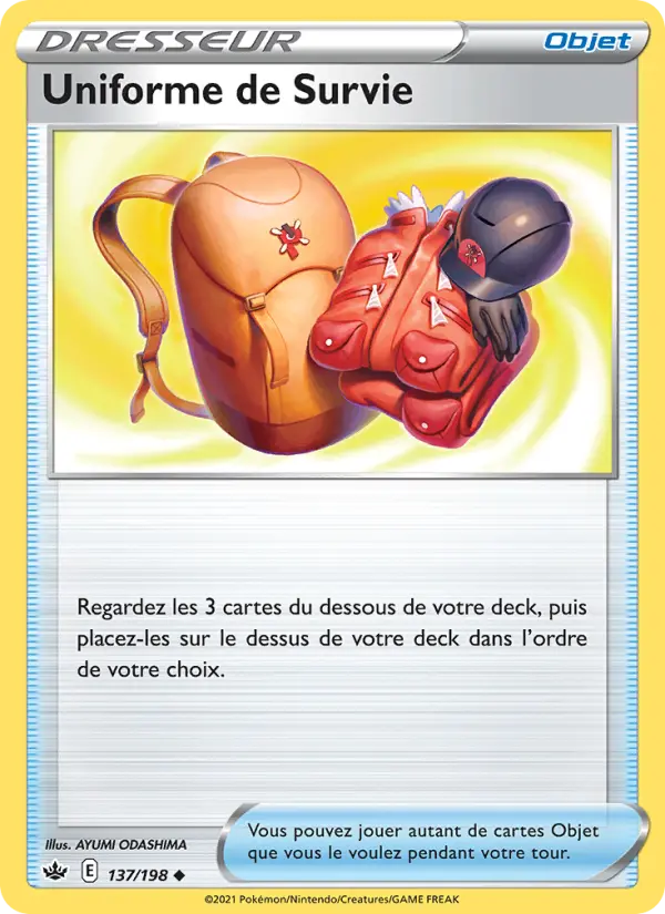 Uniforme de Survie – carte Pokémon TCG Peu Commune n°137
