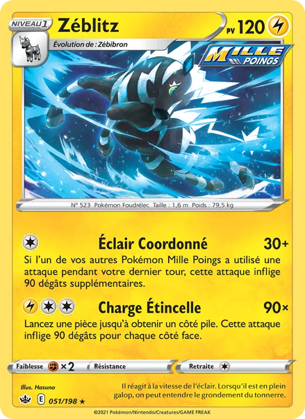 Zéblitz – carte Pokémon TCG Rare n°51